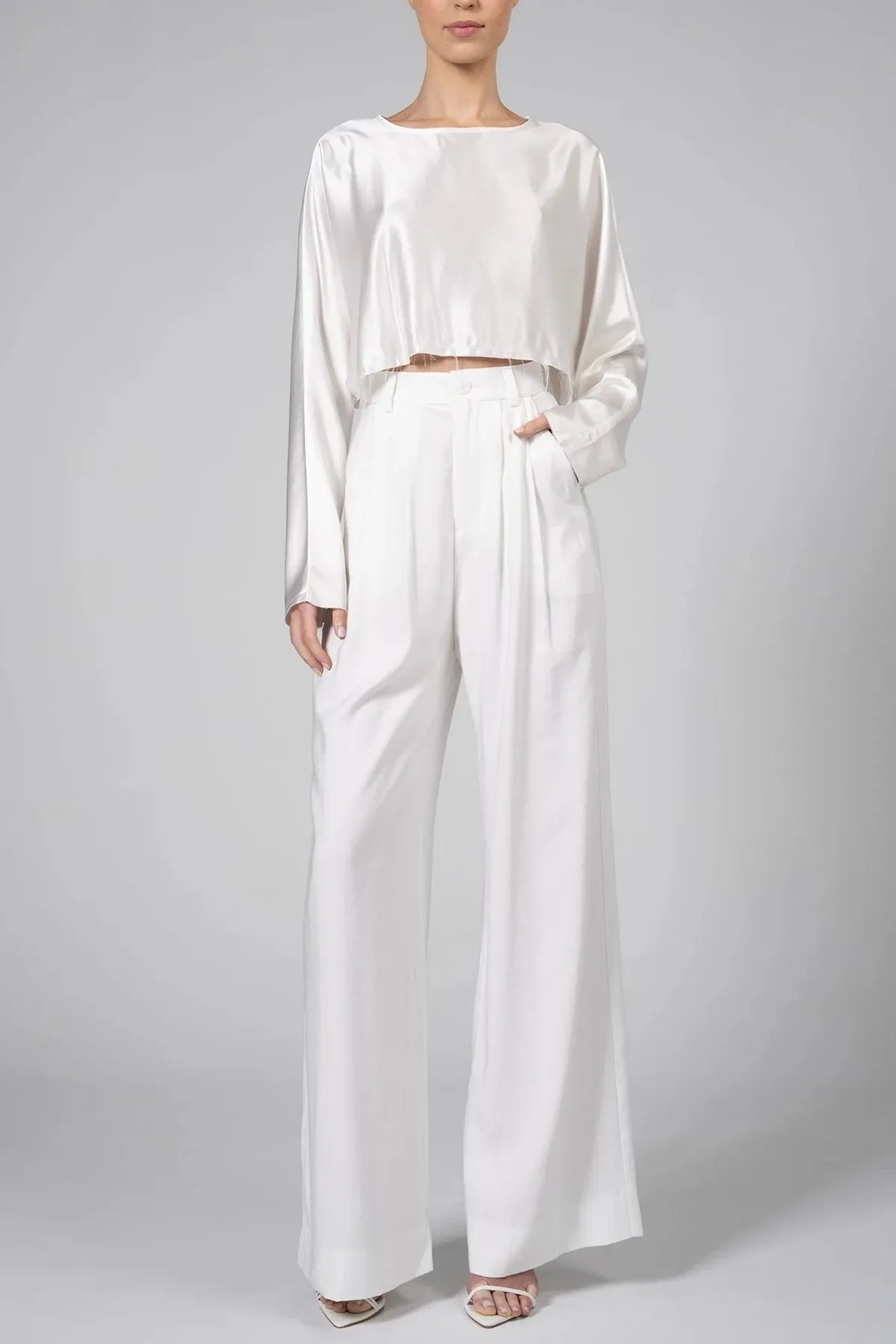 Fabi Wide-Leg Pant in White