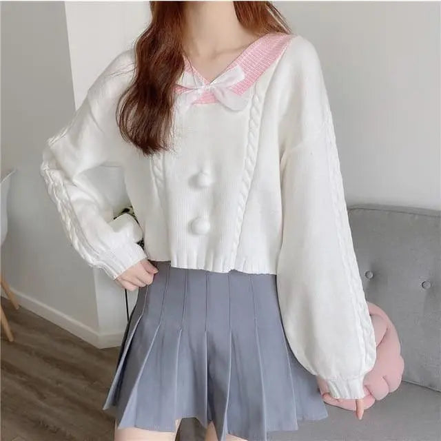 Fairy-Kei Candy Pastel Kawaii Aesthetic PomPom Sweater MK18402