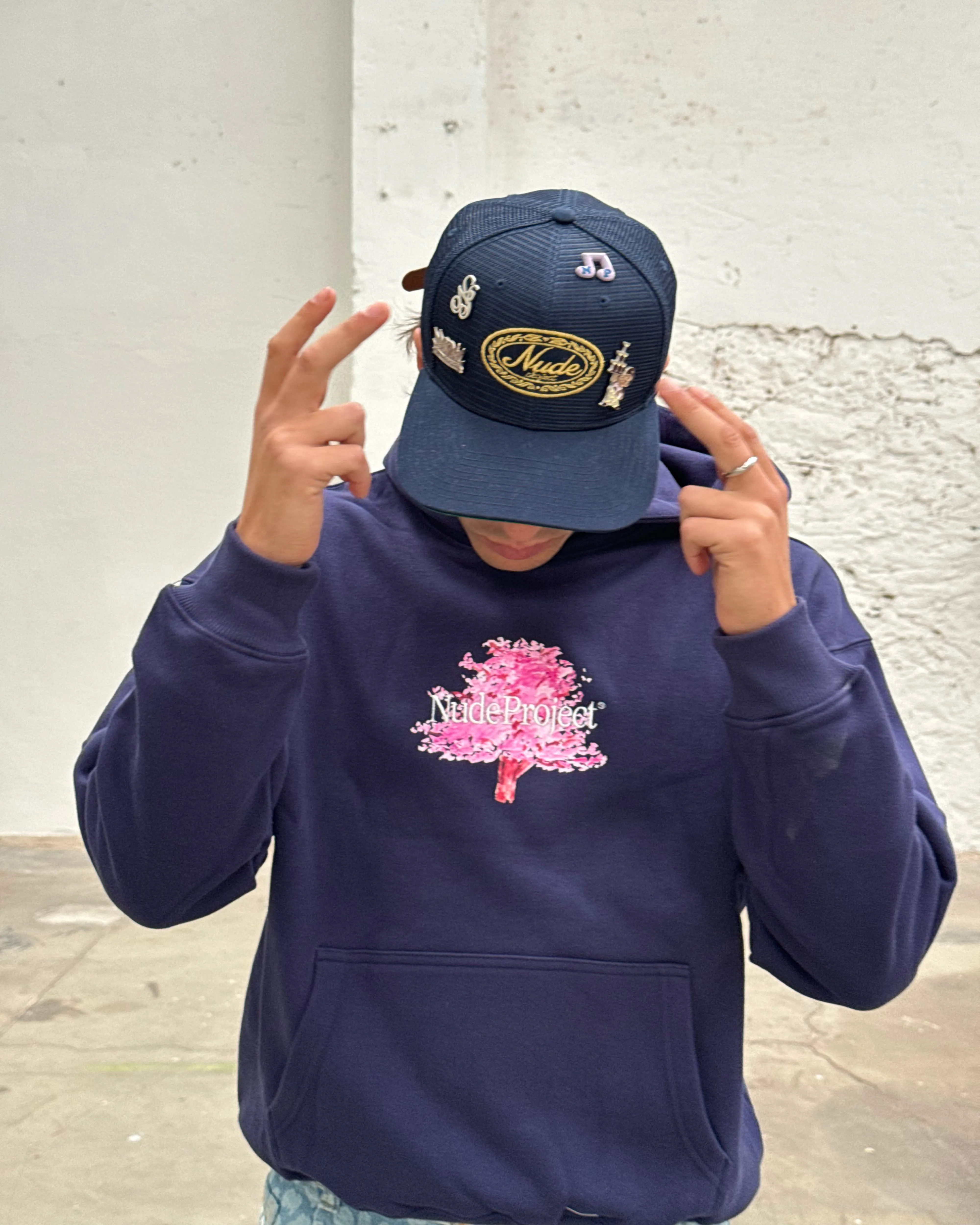 FLEUR DE CERISIER HOODIE NAVY