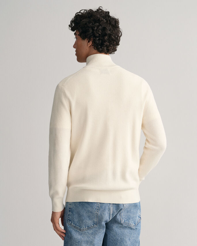 Gant 344677 Mens Cotton Wool Rib Hz Jersey Top Cream