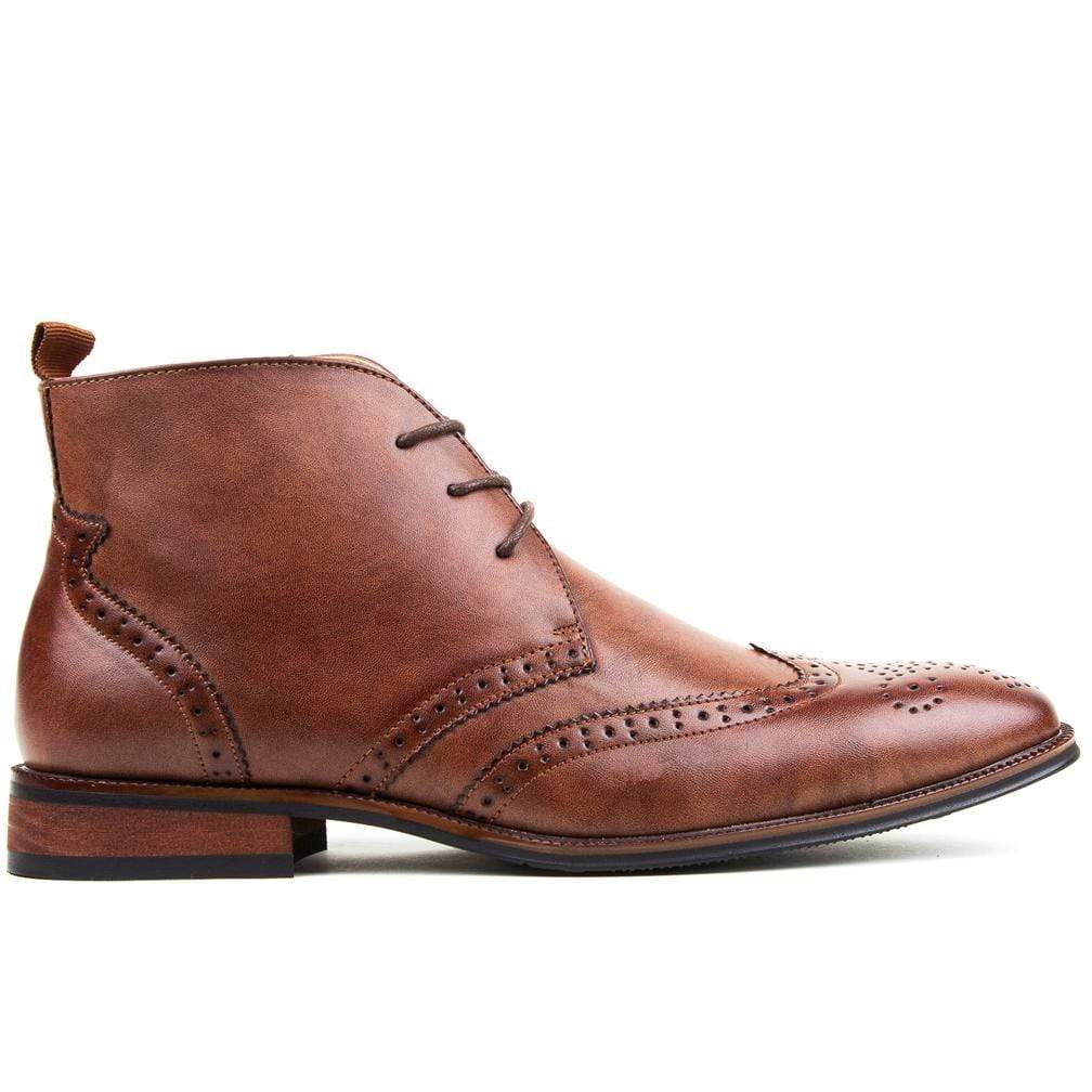 Gino Vitale Men's Wing Tip Brogue Boots