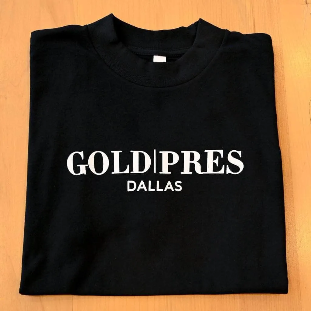 Gold | Pres Dallas Short Sleeve Tee - Black