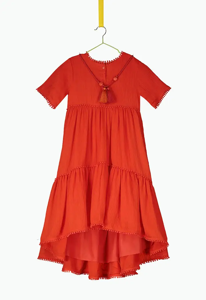 High Low Pleated Dress