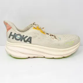 Hoka One One Womens Clifton 9 1127896 VLS Beige Running Shoes Sneakers Size 10 B