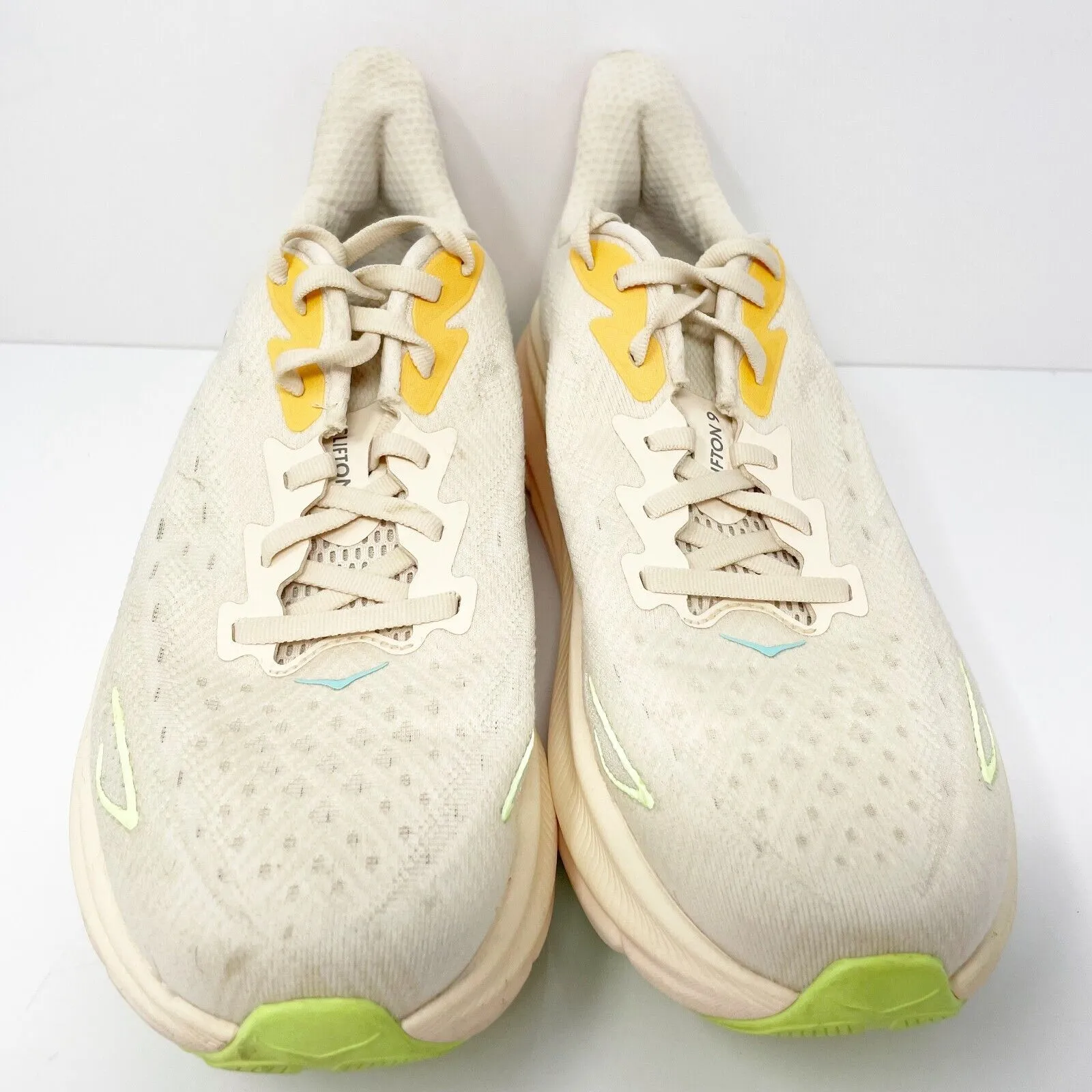 Hoka One One Womens Clifton 9 1127896 VLS Beige Running Shoes Sneakers Size 10 B