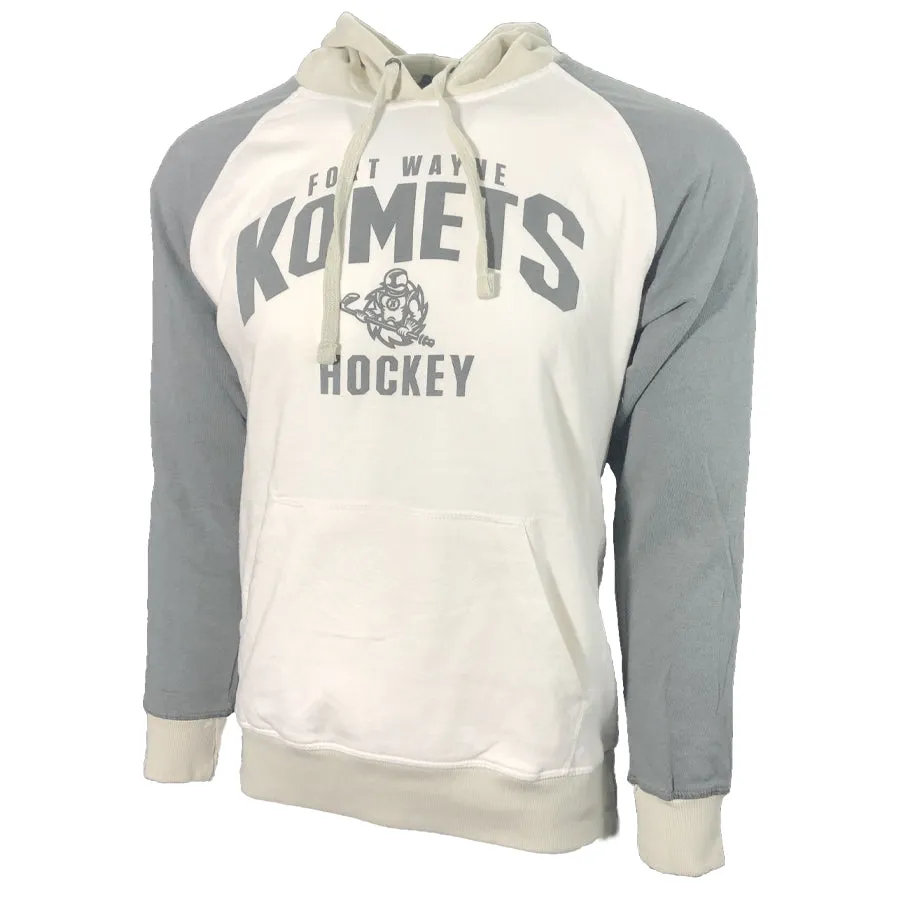 Hoody - White & Grey Tonal Fleece - Komets