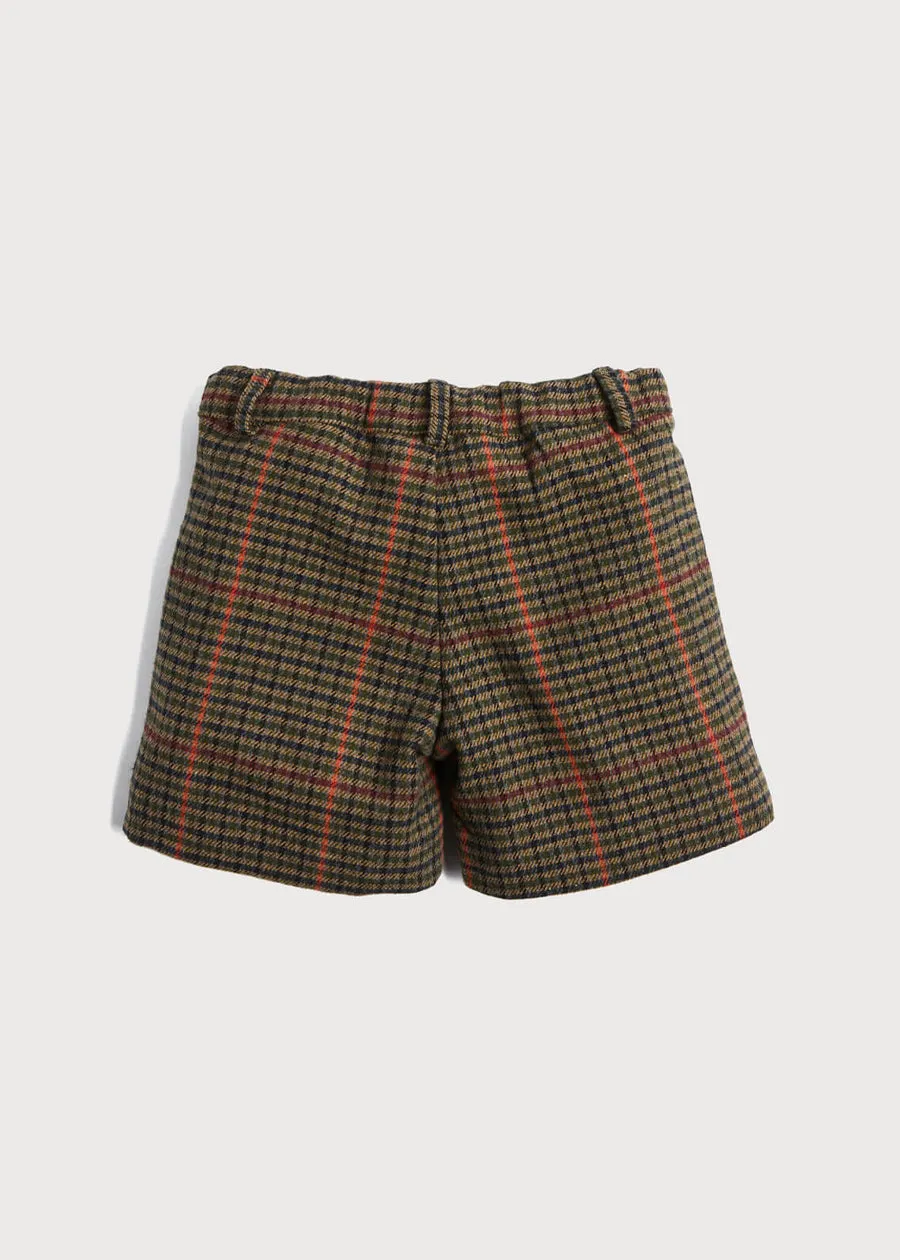 Houndstooth Shorts in Brown (4-10yrs)