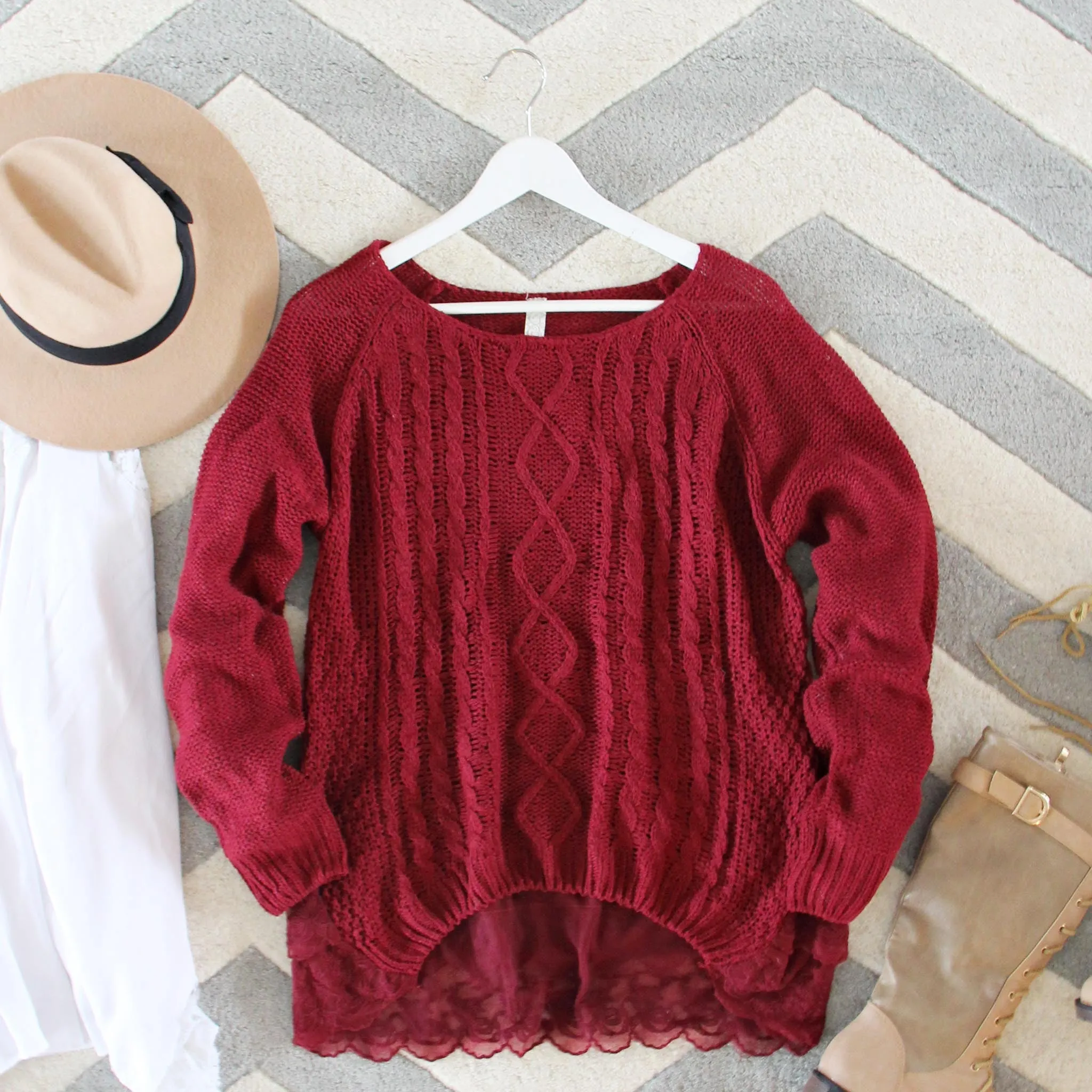 Iced Lace Sweater in Sweetheart