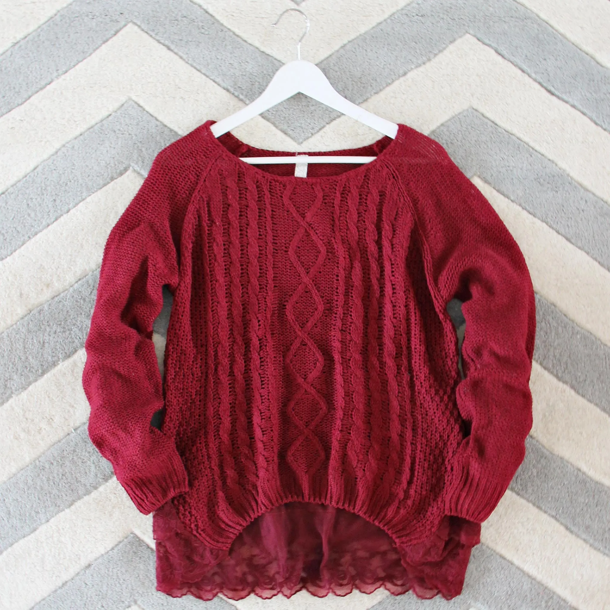 Iced Lace Sweater in Sweetheart