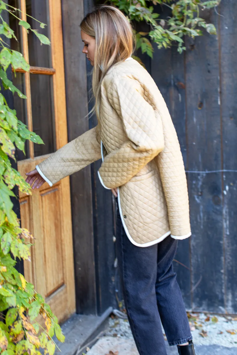 India Quilted Coat - Camel Organic