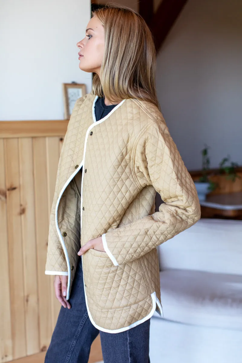 India Quilted Coat - Camel Organic