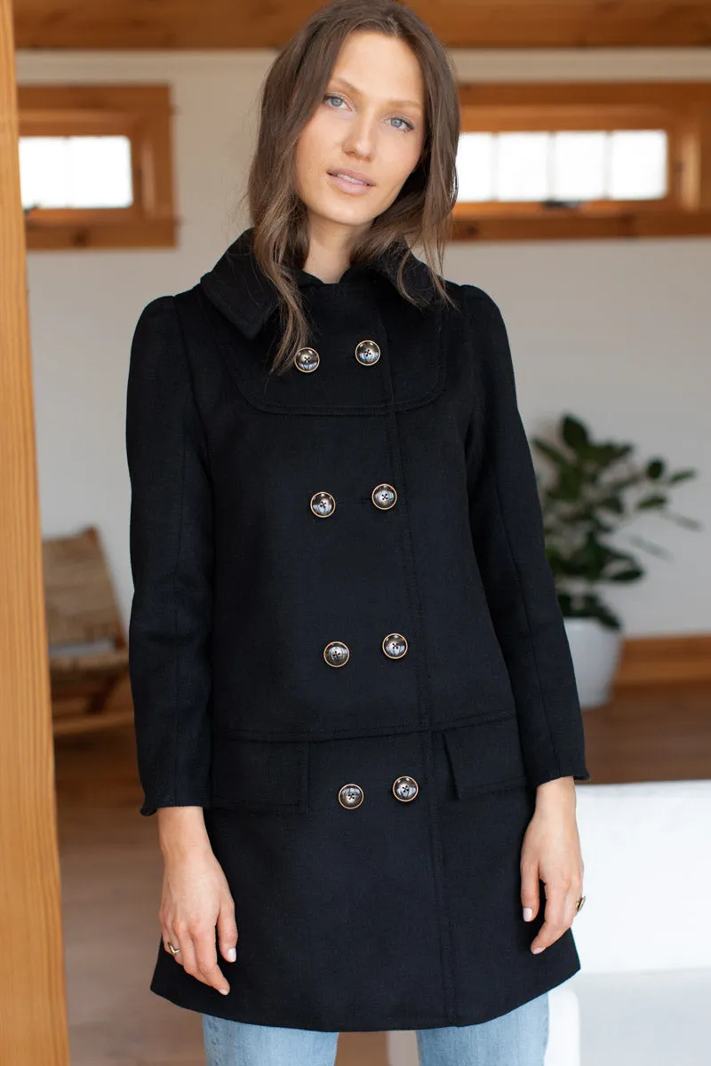 Jules Coat - Black Wool Cashmere