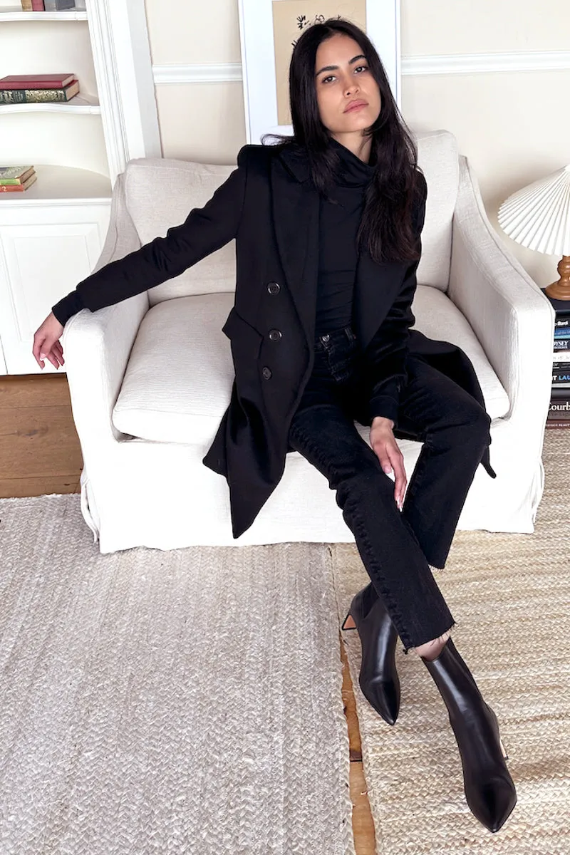 Julius Coat - Black Wool Cashmere