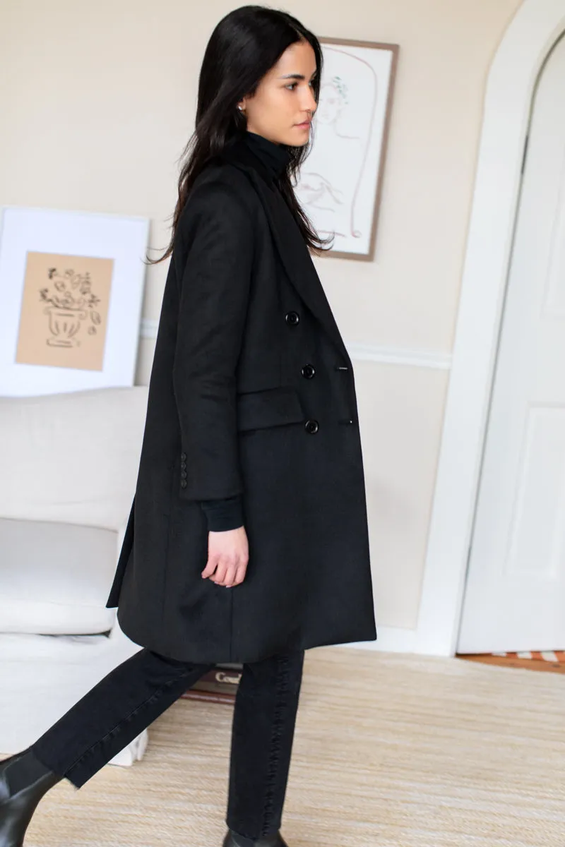 Julius Coat - Black Wool Cashmere