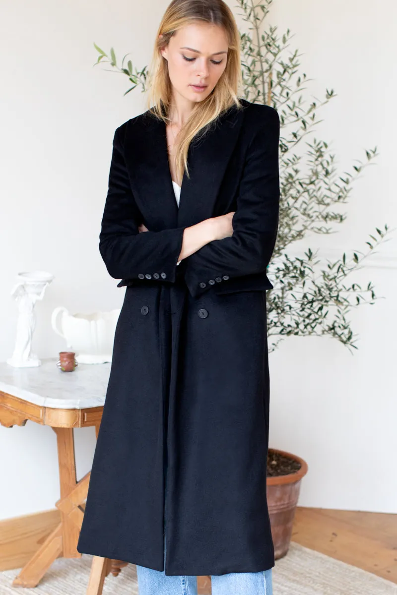 Julius Long Coat - Black Wool Cashmere