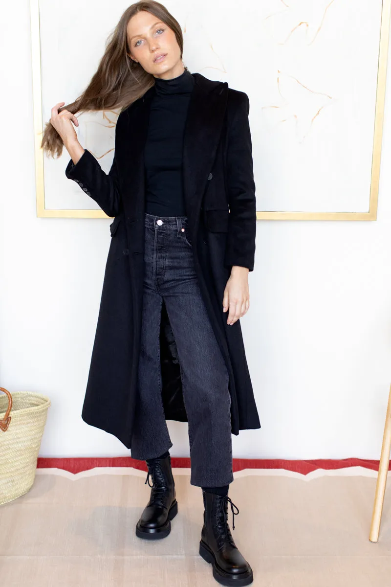 Julius Long Coat - Black Wool Cashmere