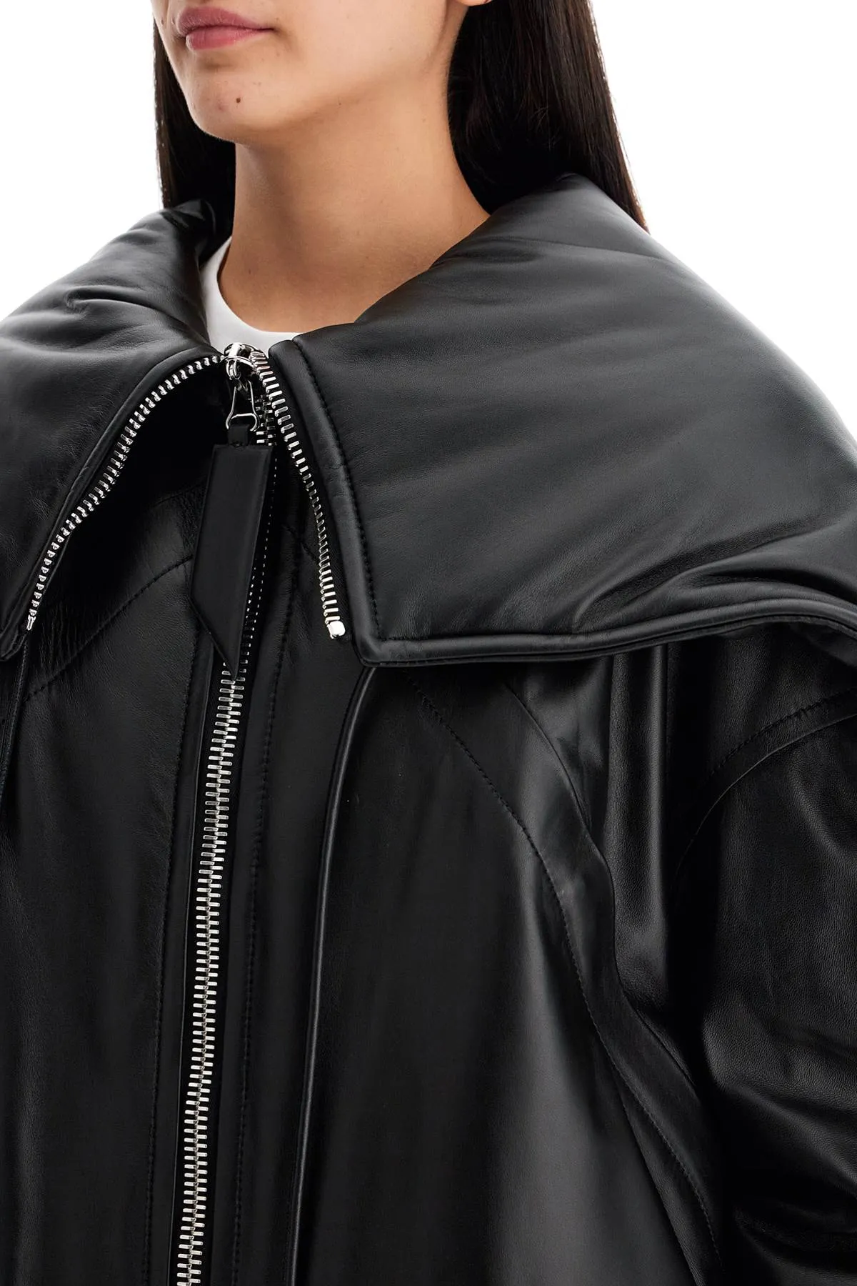 LEATHER BOMBER JACKET