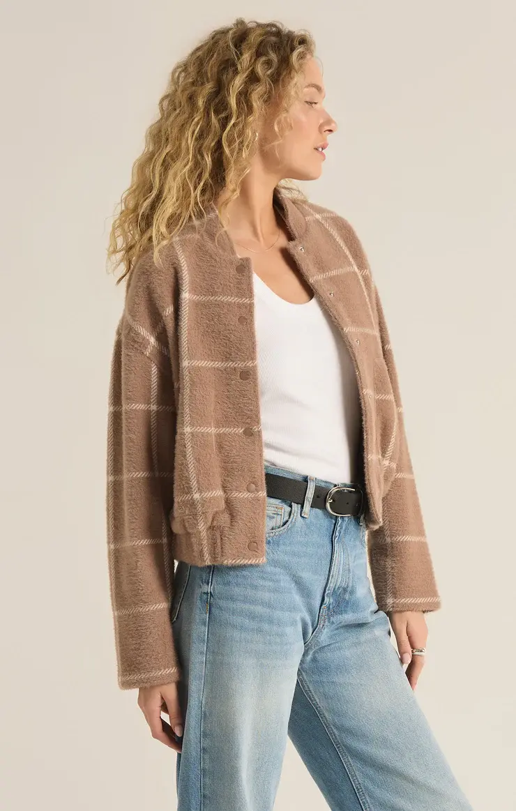 LEX PLAID BOMBER JACKET