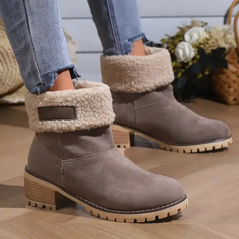 Libiyi seniors' chunky heel winter boots