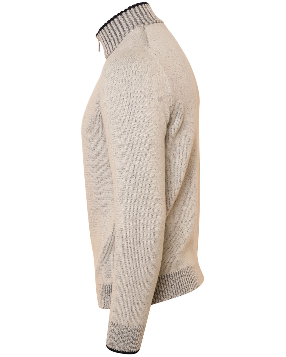 Light Grey Cashmere Quarter Zip Sweater