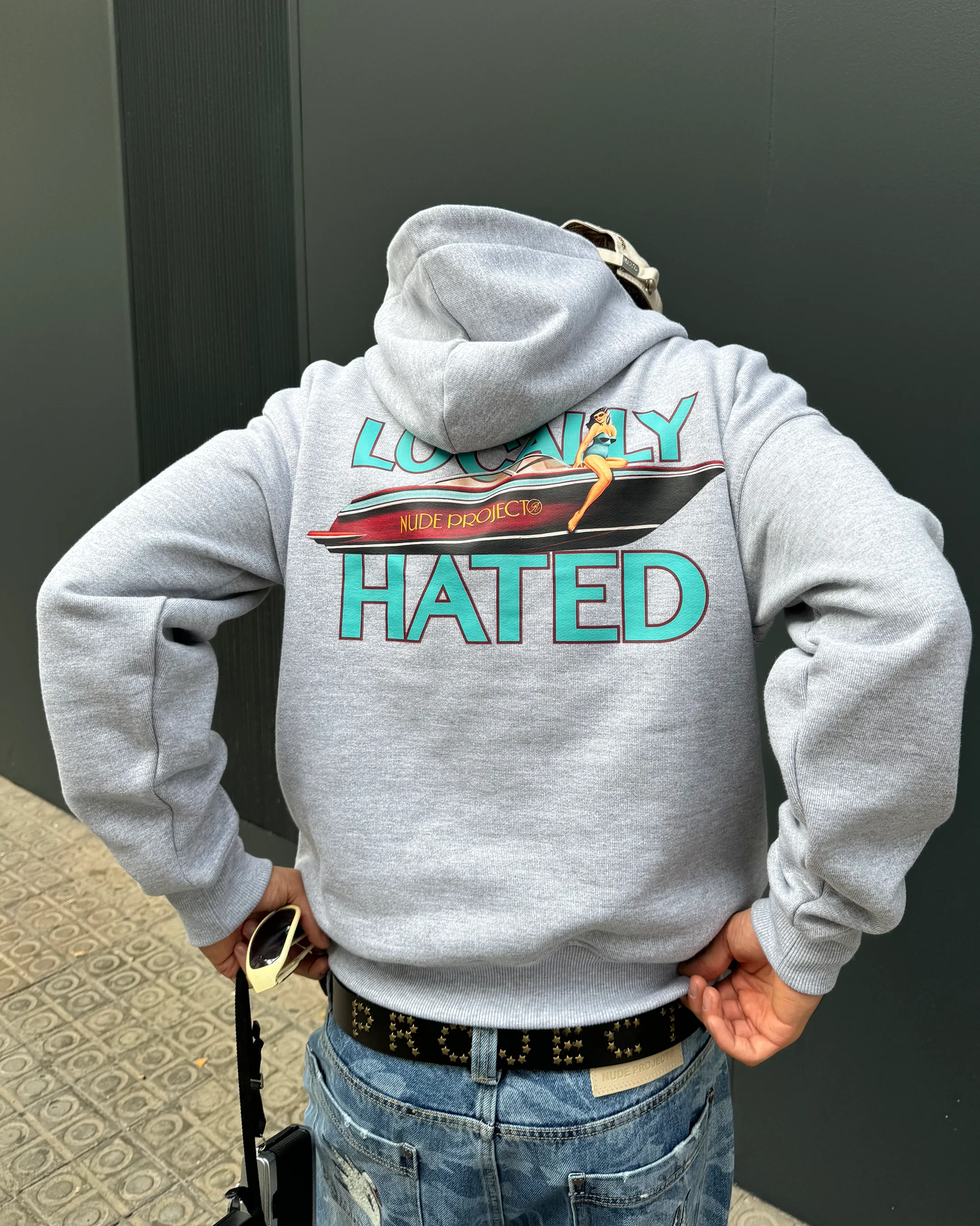 LOCALLY HATED HOODIE GREY MELANGE