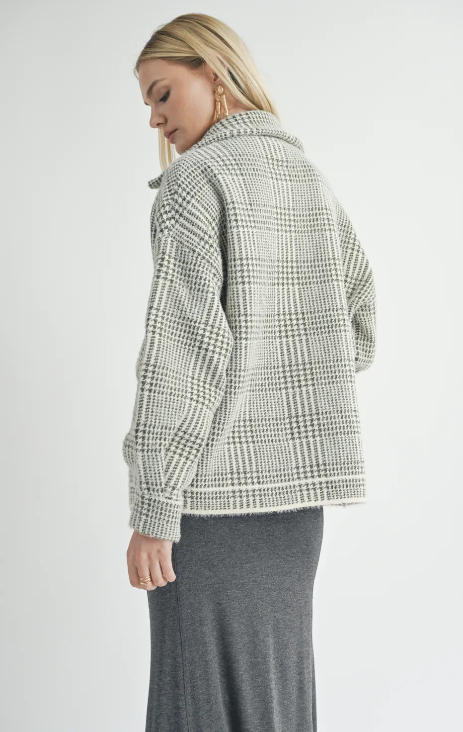 LOLA PLAID SWEATER JACKET