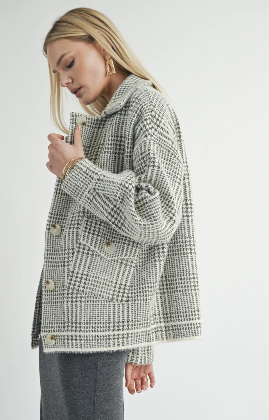 LOLA PLAID SWEATER JACKET