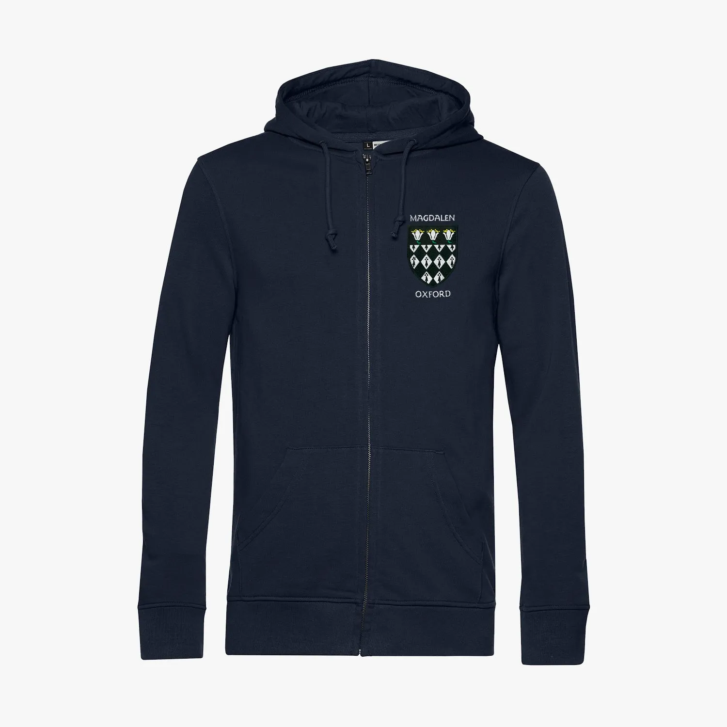 Magdalen College Men's Organic Embroidered Zip Hoodie