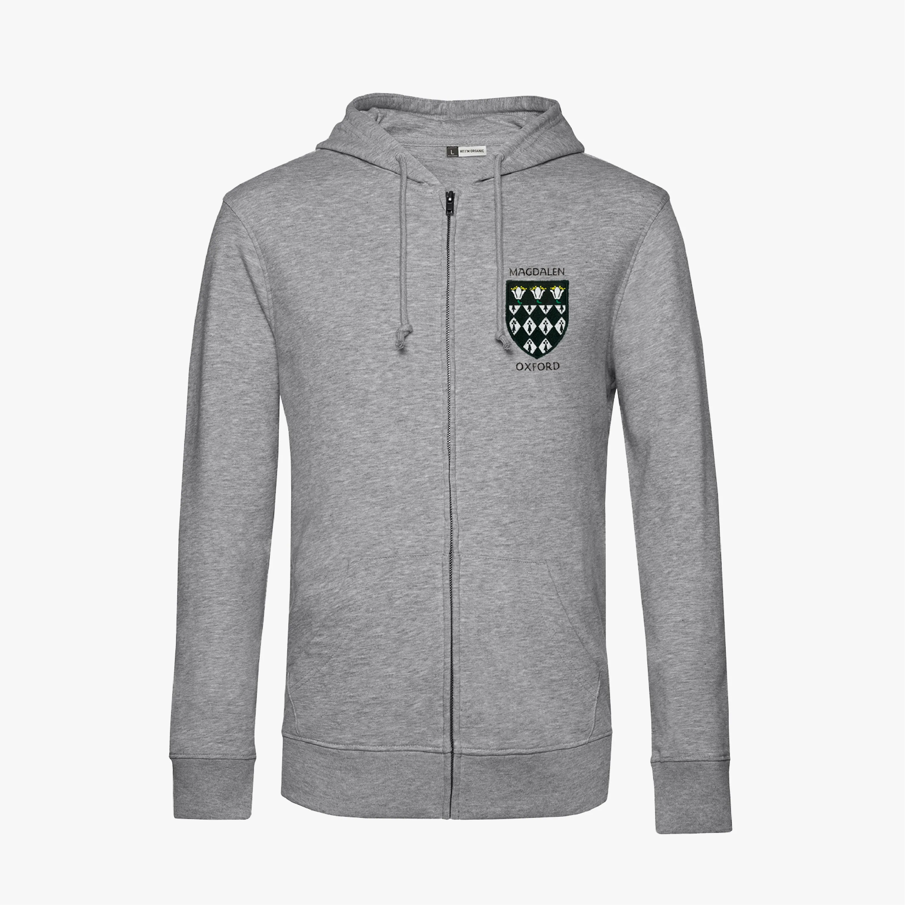 Magdalen College Men's Organic Embroidered Zip Hoodie