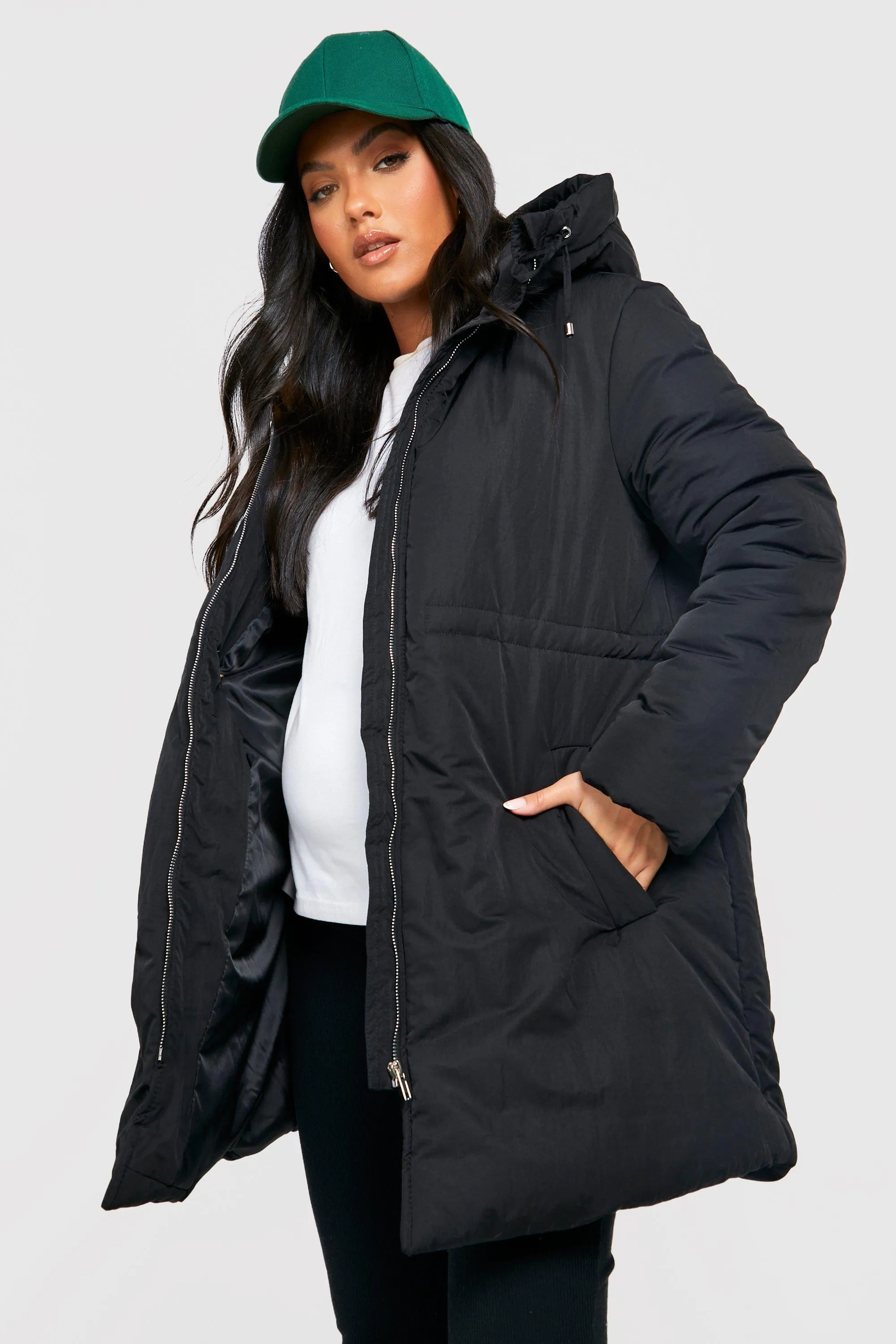 Maternity Drawstring Padded Parka