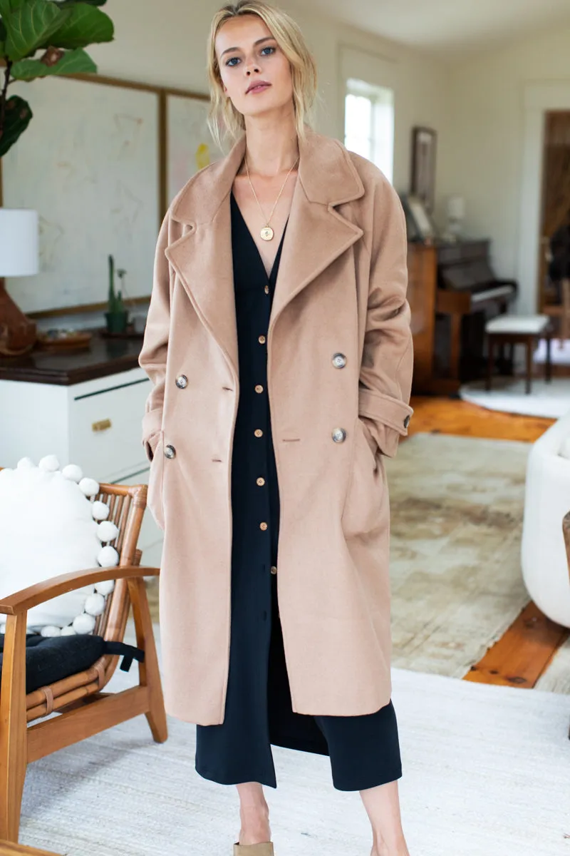 Matisse 4 Button Coat - Camel Wool Cashmere