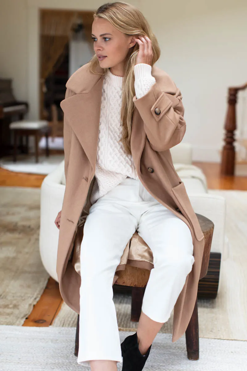 Matisse 4 Button Coat - Camel Wool Cashmere