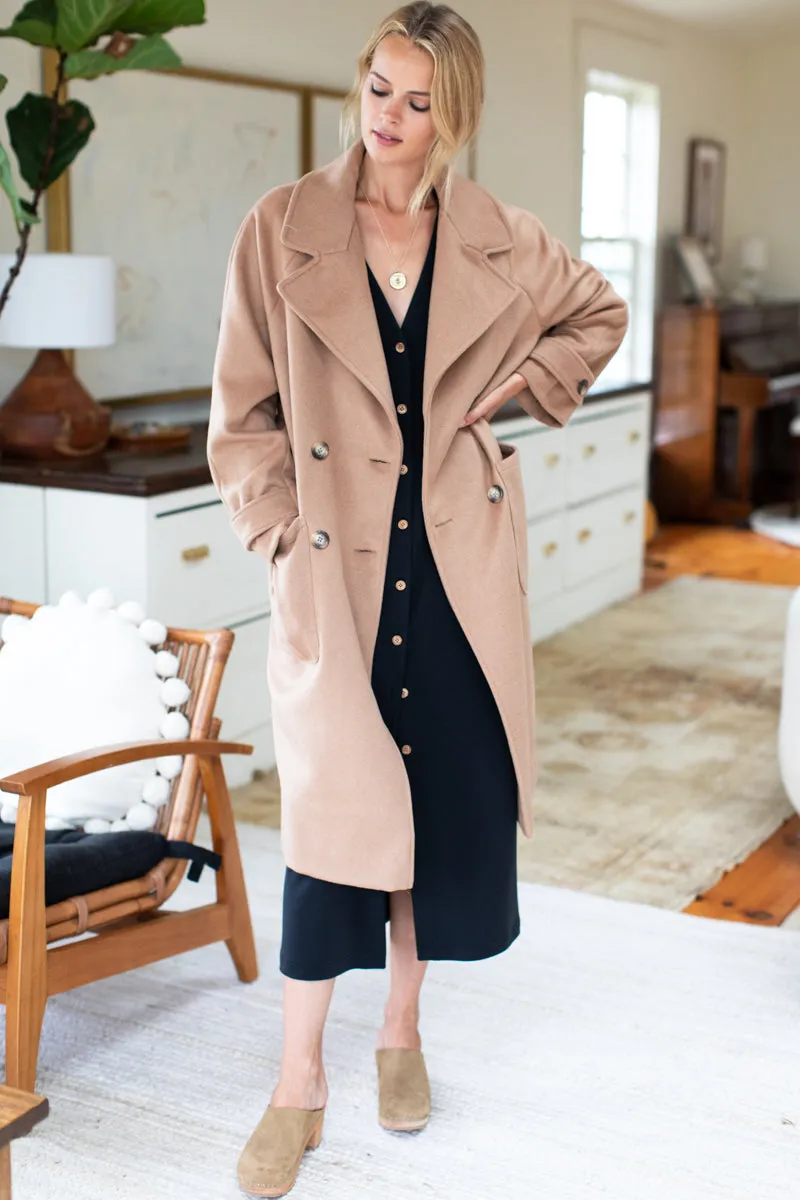 Matisse 4 Button Coat - Camel Wool Cashmere