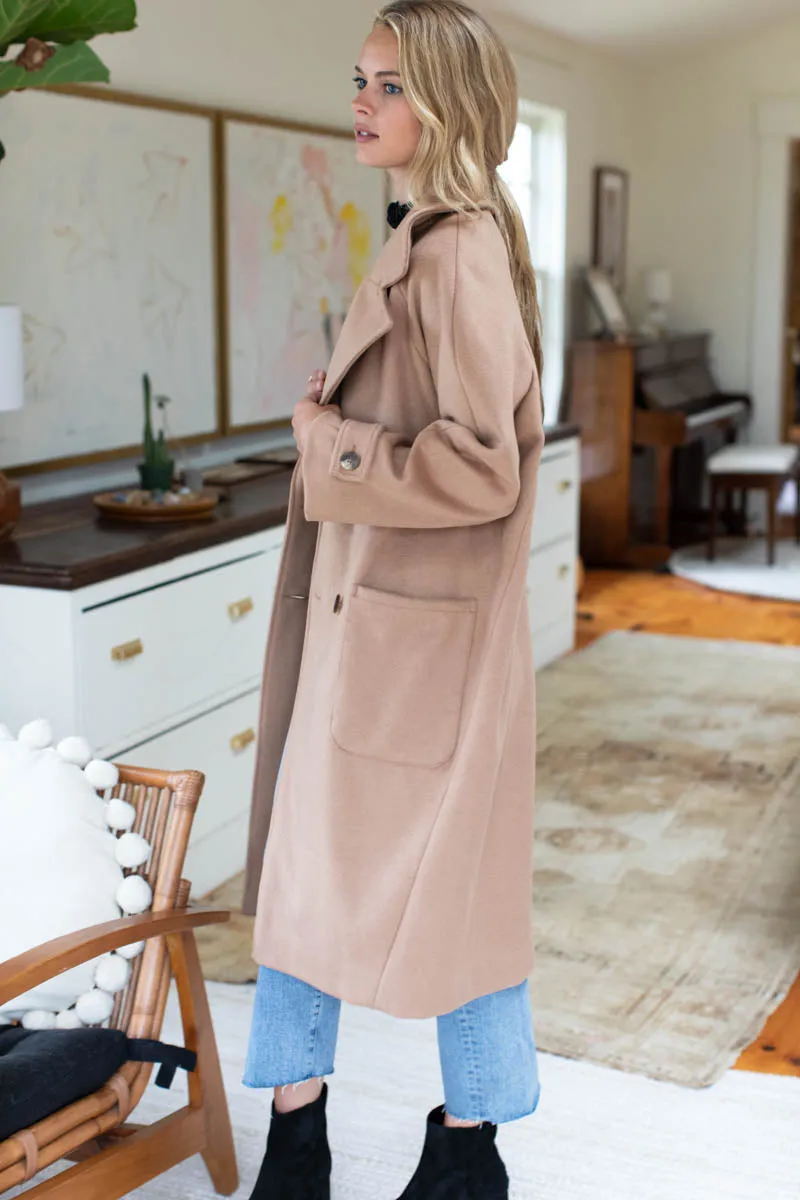 Matisse 4 Button Coat - Camel Wool Cashmere