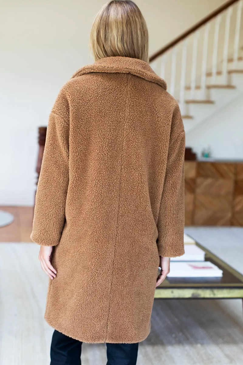 Midi Sherpa Coat - Camel