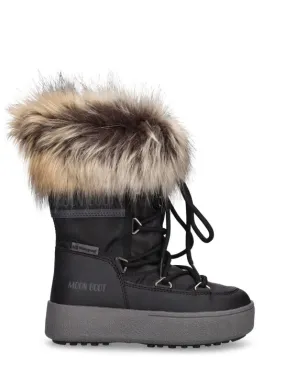 Moon Boot   Nylon ankle snow boots w/ faux fur 