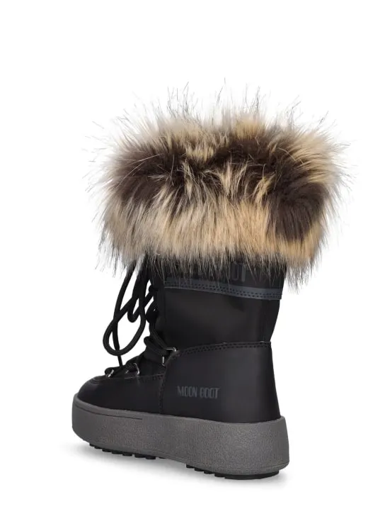 Moon Boot   Nylon ankle snow boots w/ faux fur 