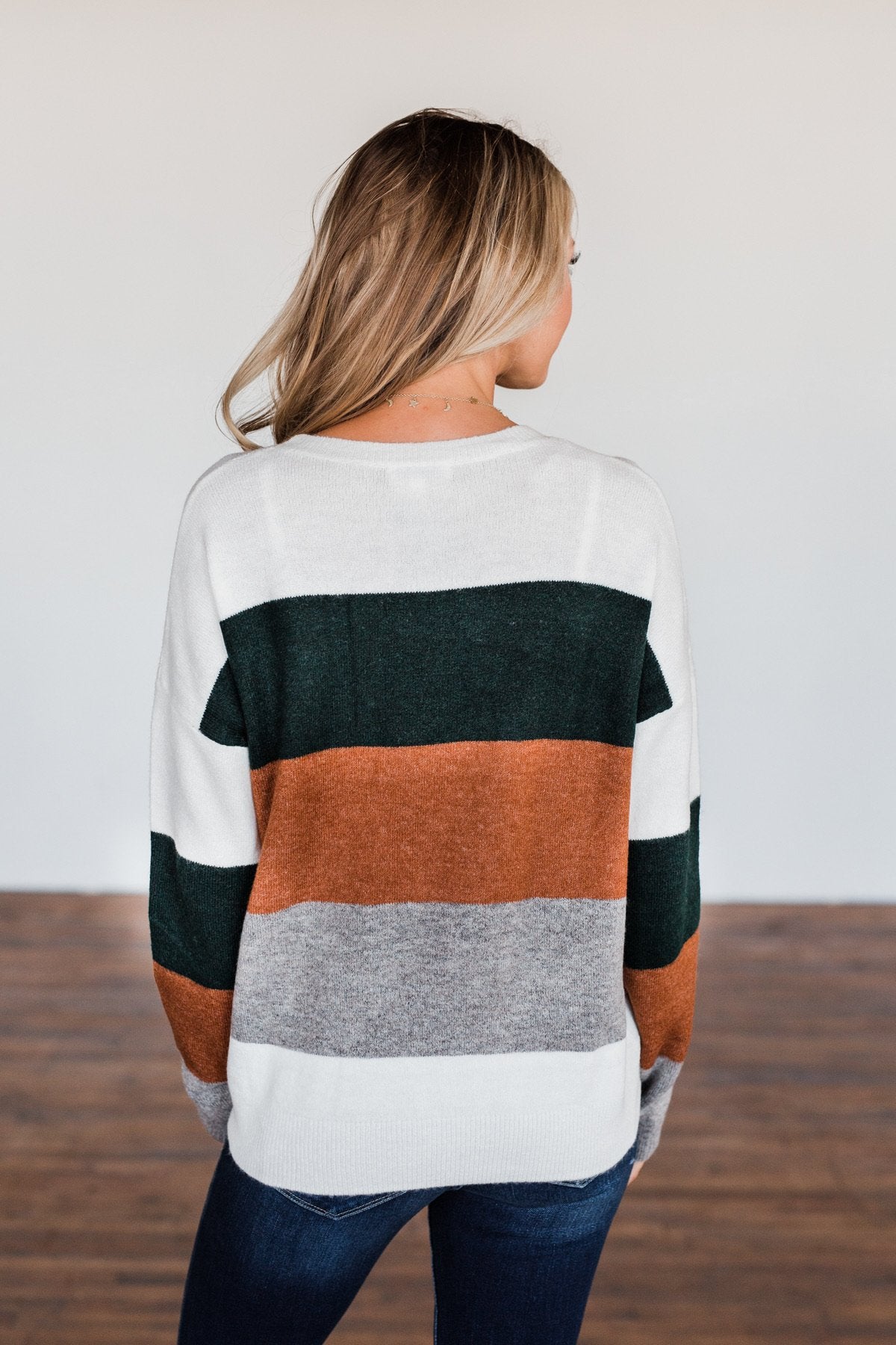 Mountain Getaway Color Block Sweater- Earth Tones