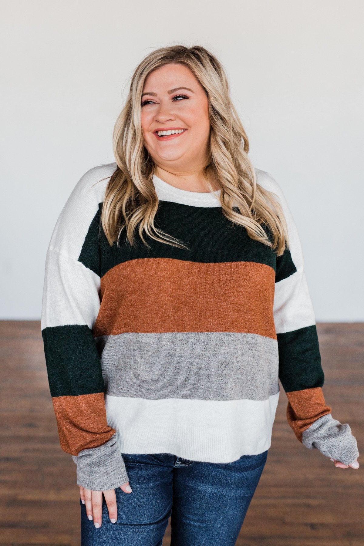 Mountain Getaway Color Block Sweater- Earth Tones