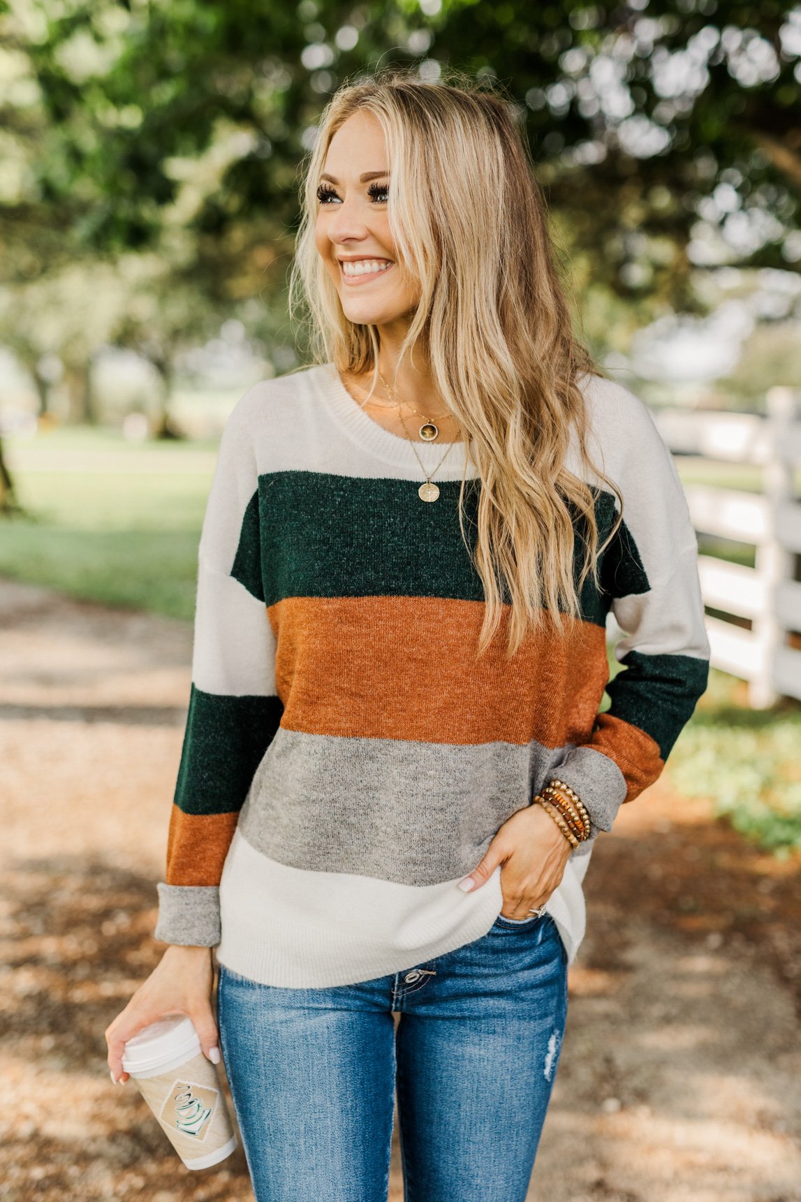 Mountain Getaway Color Block Sweater- Earth Tones