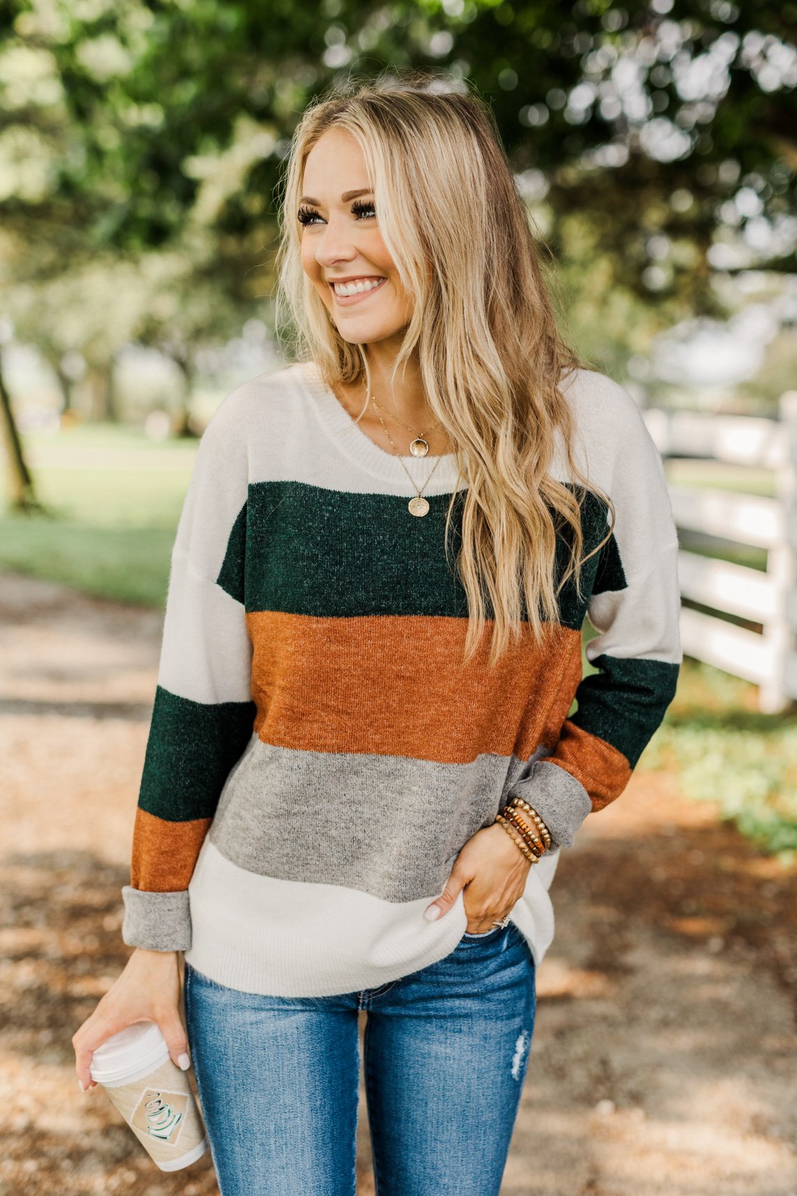 Mountain Getaway Color Block Sweater- Earth Tones