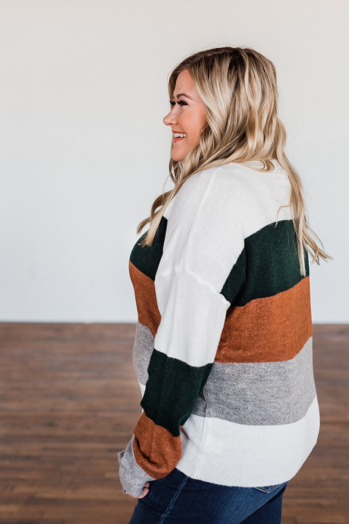 Mountain Getaway Color Block Sweater- Earth Tones