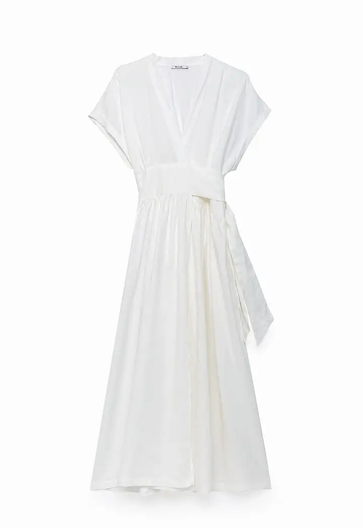 Over Lapped Linen Dress