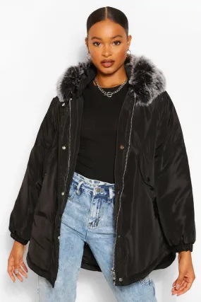 Oversized Panel Detail Parka