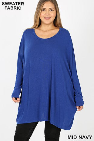 Oversized Poncho Long Sleeve Shirt