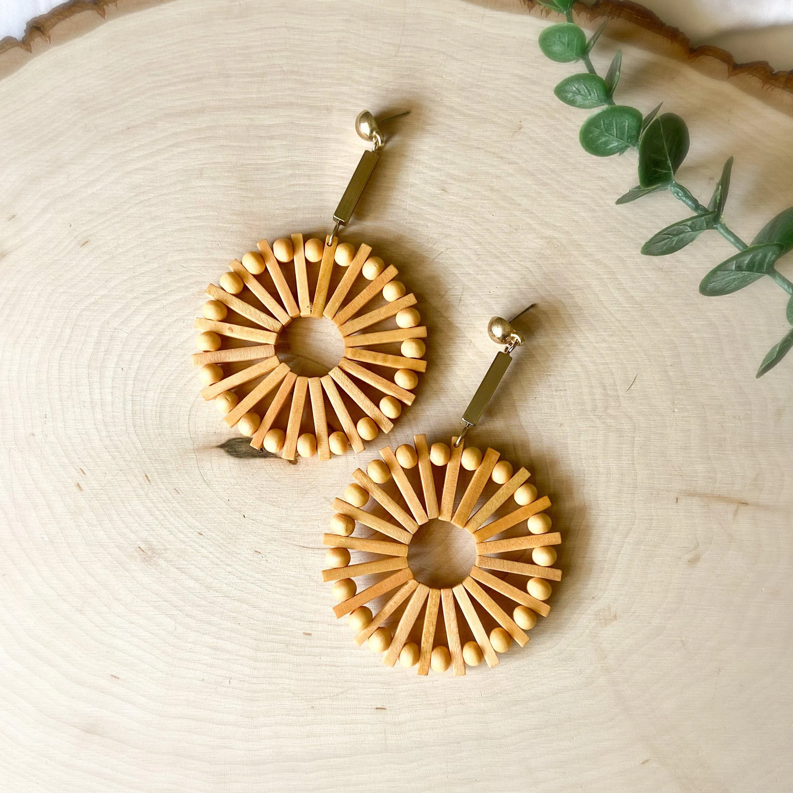 Playa Rica Wooden Statement Earrings