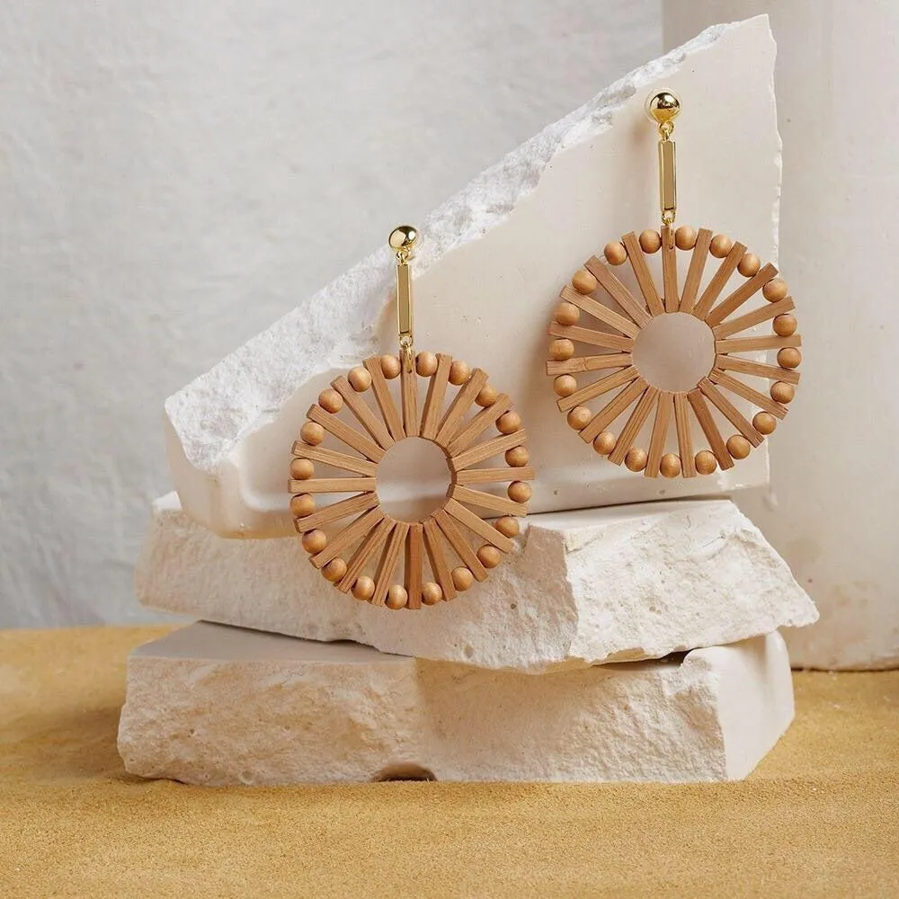 Playa Rica Wooden Statement Earrings