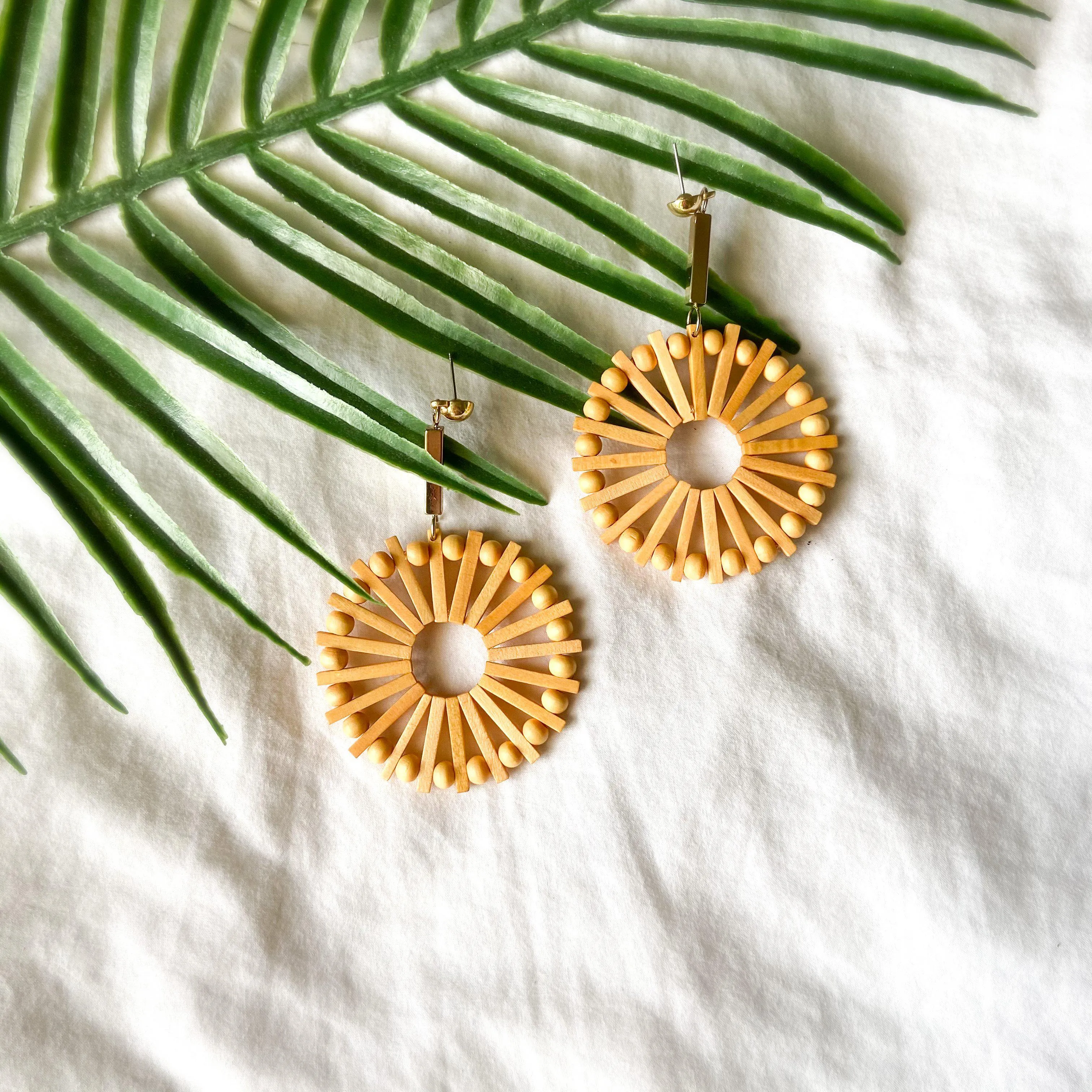 Playa Rica Wooden Statement Earrings