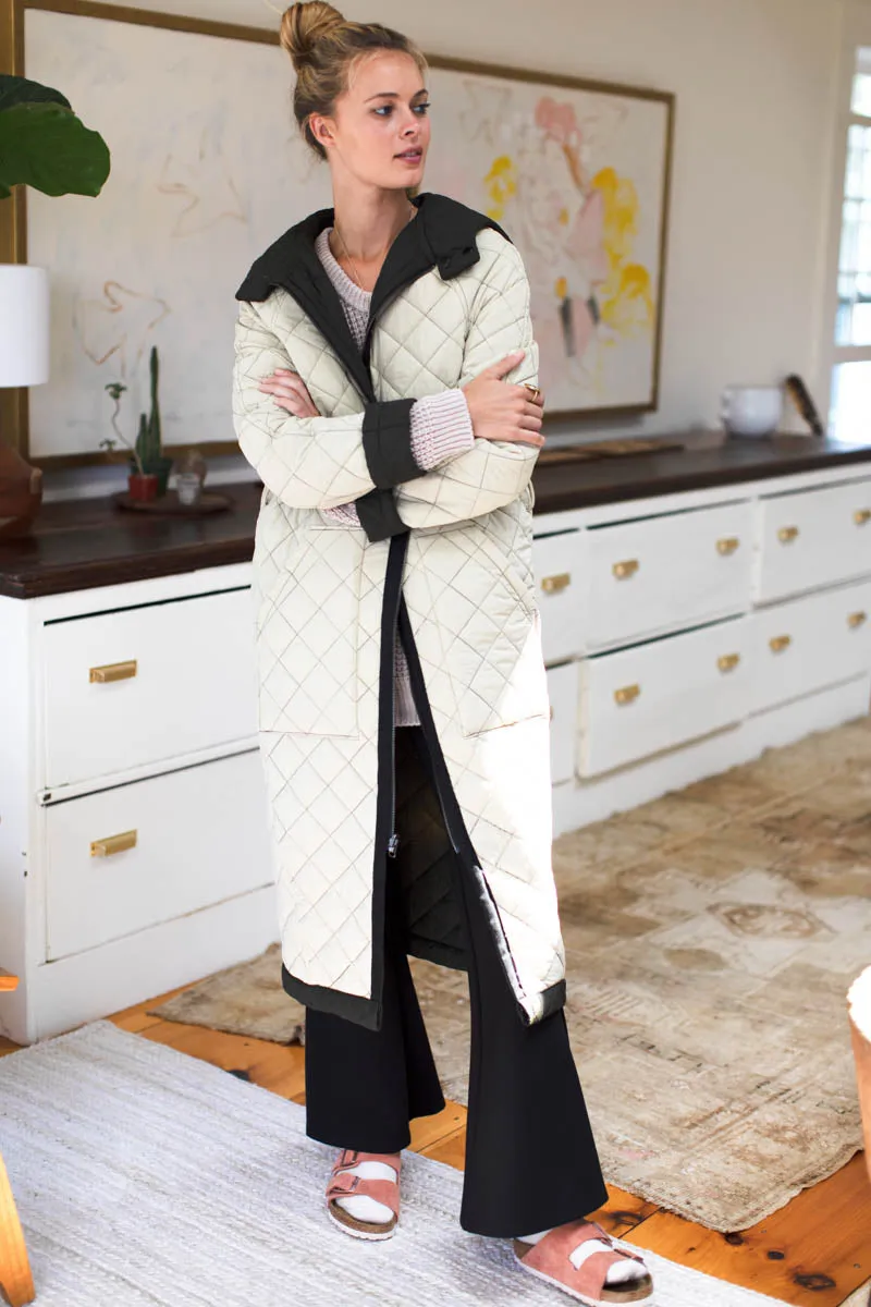 Reversible Quilted Matisse Coat - Black