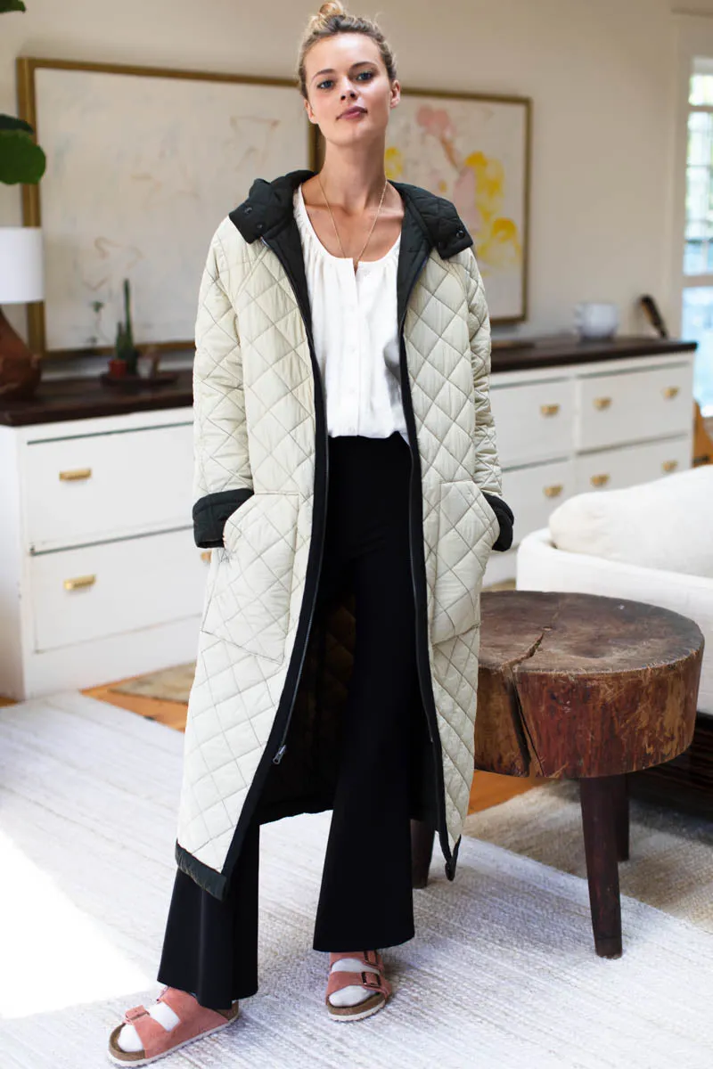 Reversible Quilted Matisse Coat - Black